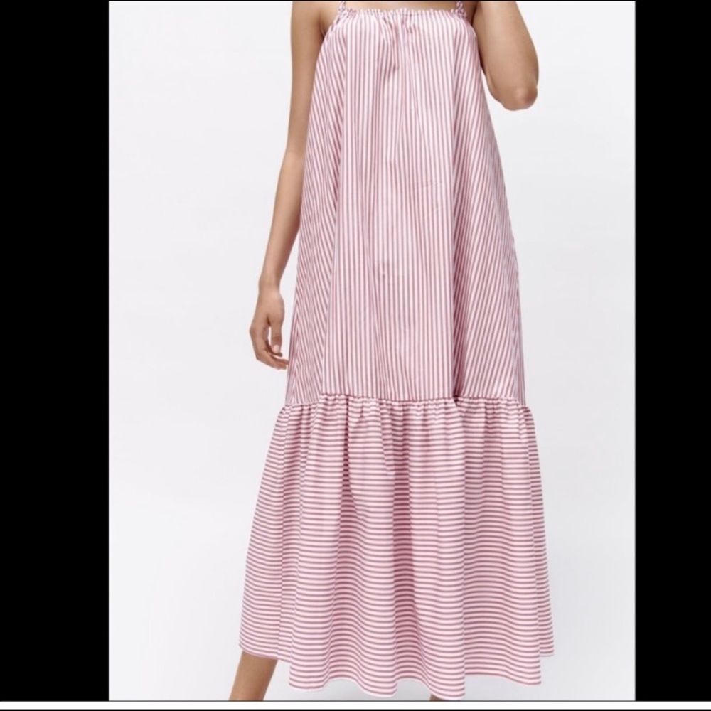 NWT Zara Red and White Striped Dress